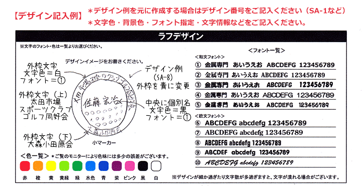 デザイン記入例