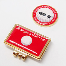 ゴルフマーカー（長方形タイプ）ゴールド