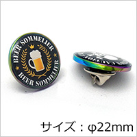 オリジナルピンバッジ丸型（φ22mm）レインボー画像